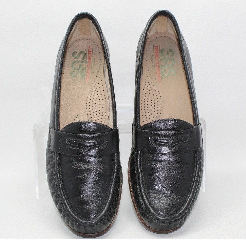SAS Tripad Comfort Womens 9 S Black Leather Penny Loafers A3115331 Made in USA